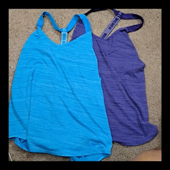 Nike Tops - 2 Nike Workout Dri-FIT Tstrap LiveStrong Racerback Tank Tops Blue & Purple